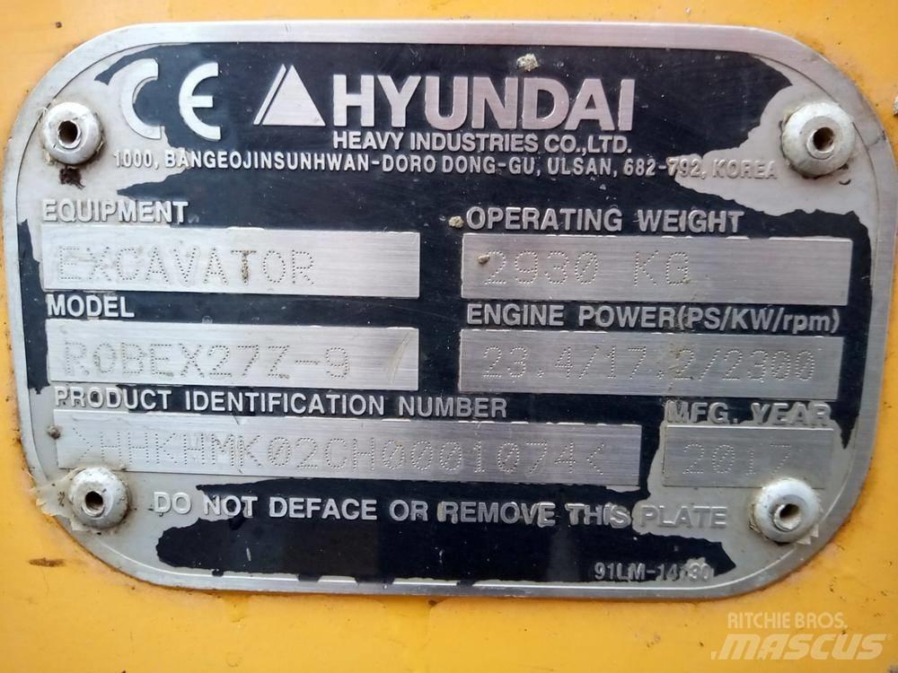 Hyundai Robex 27Z-9 小型挖掘机