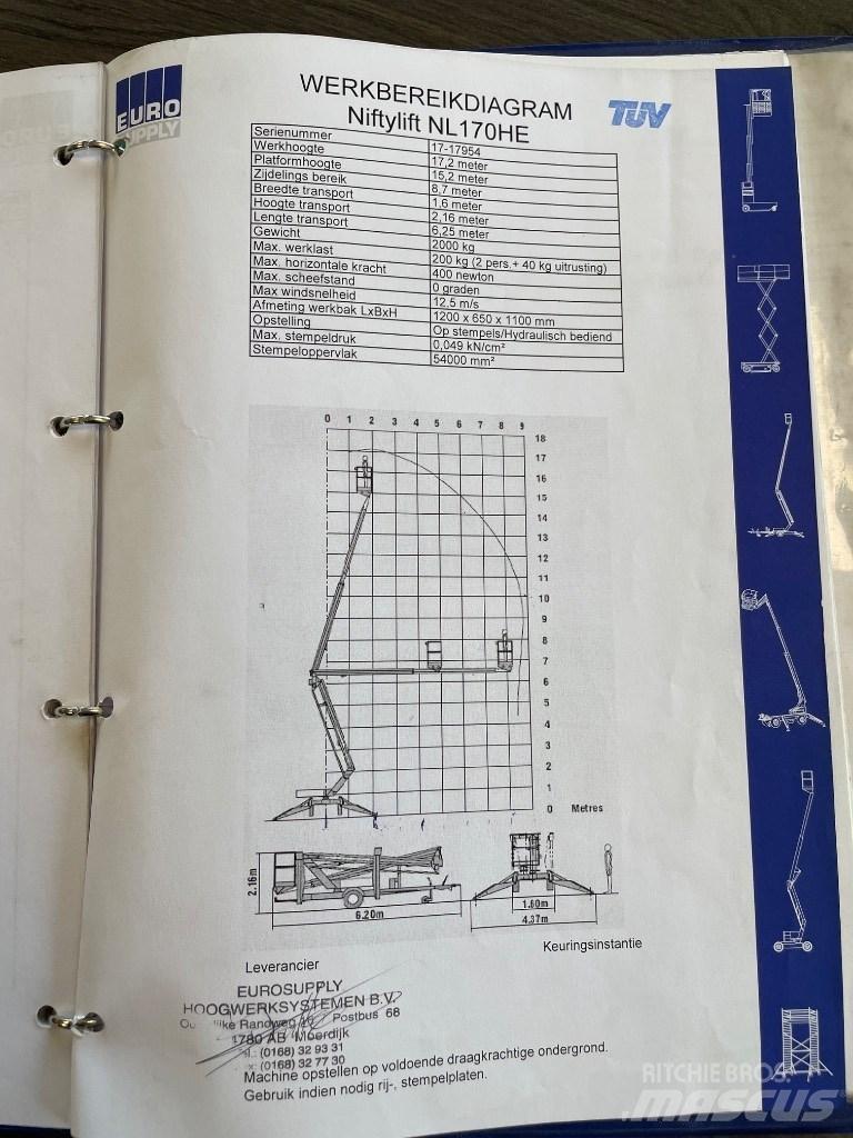 Niftylift 170 H E 拖拉移动式高空作业平台