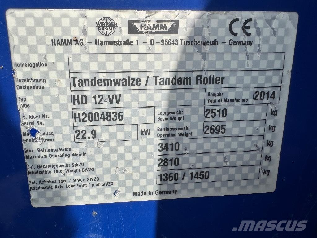 Hamm HD 12 VV 双轮压路机