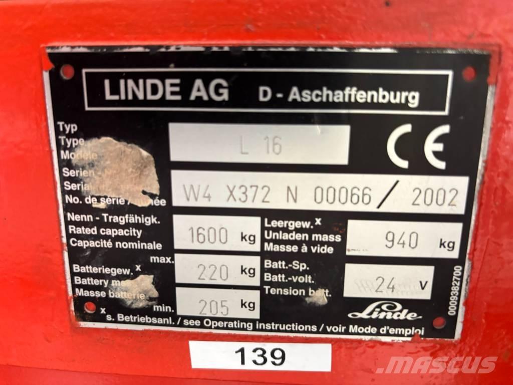 Linde L16 手推堆垛车