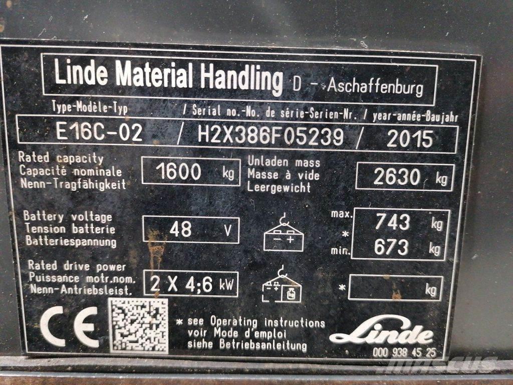 Linde E16C-02 电动叉车