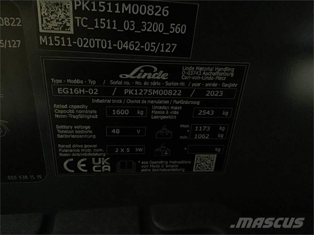 Linde EG16H 电动叉车
