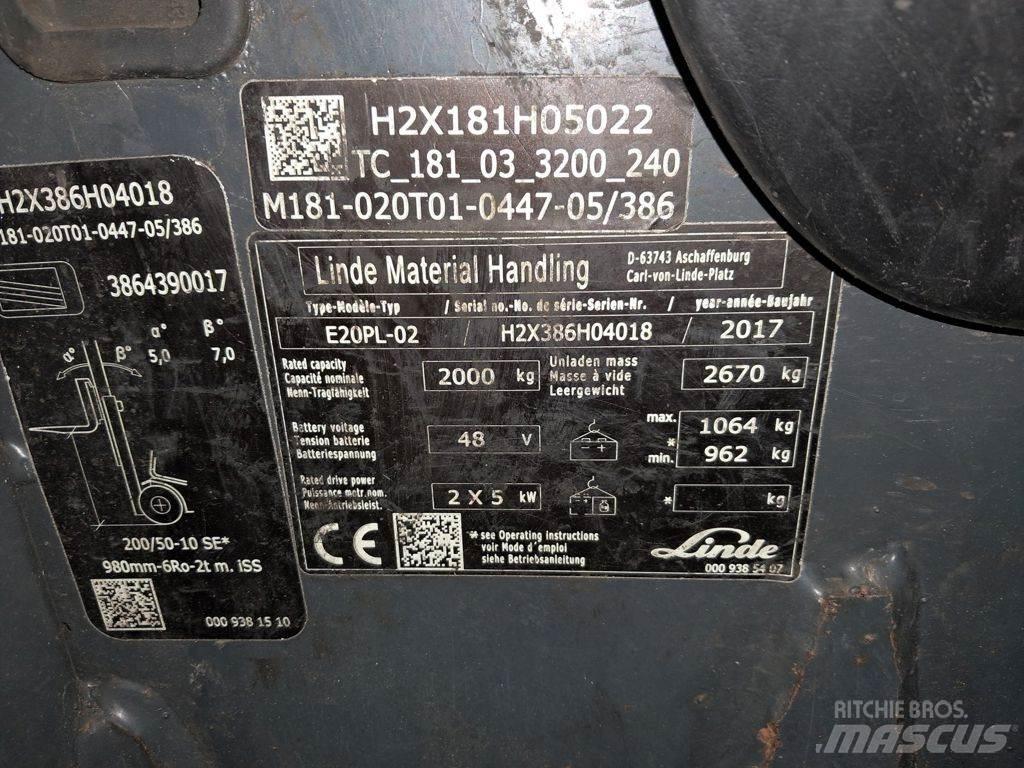Linde E20PL-02 电动叉车