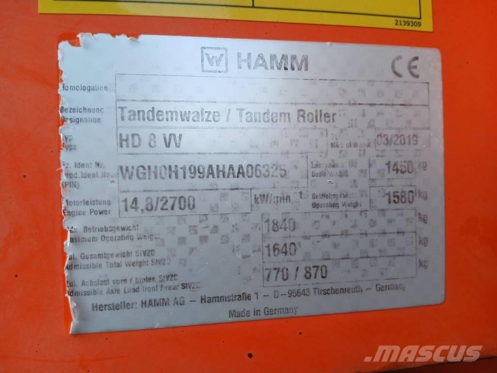 Hamm HD8 VV, Vält 双轮压路机
