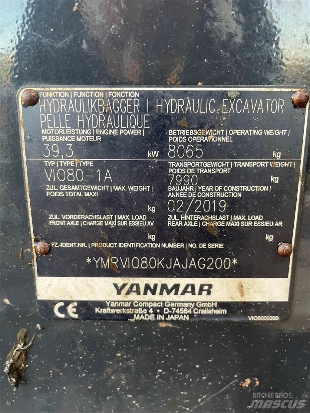 Yanmar Vio 80-1A 小型挖掘机