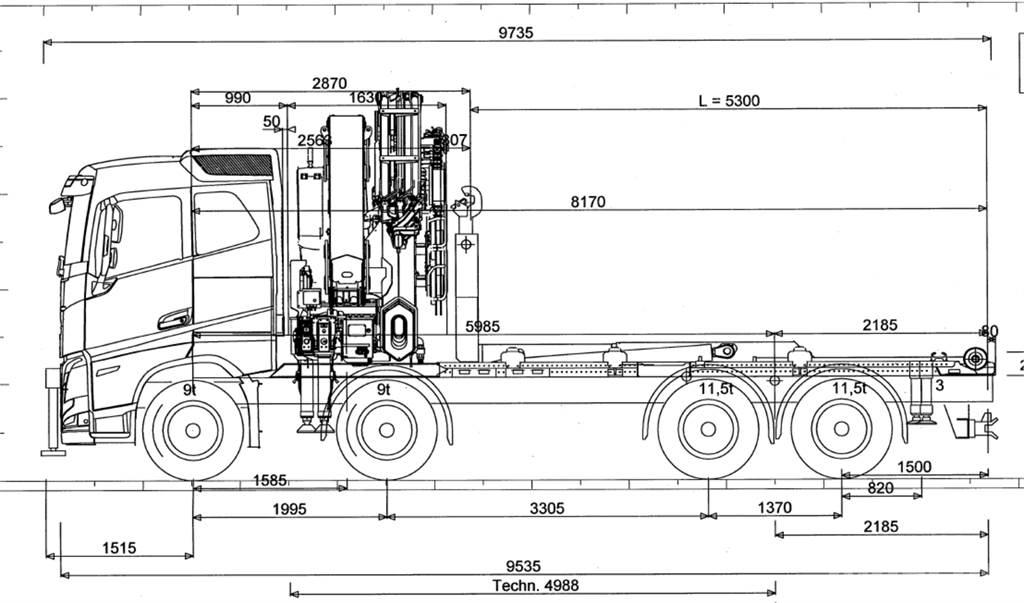 Volvo FH 540 8X4 起重车