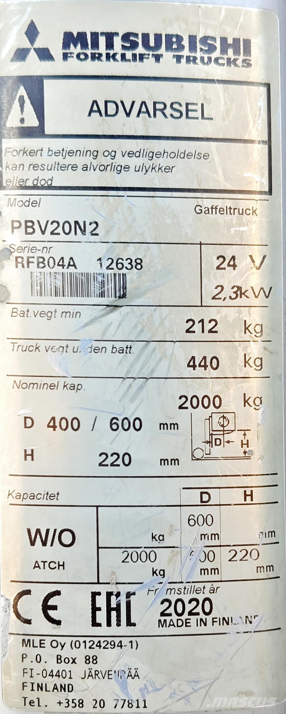 Mitsubishi PBV20N2 平台运输车