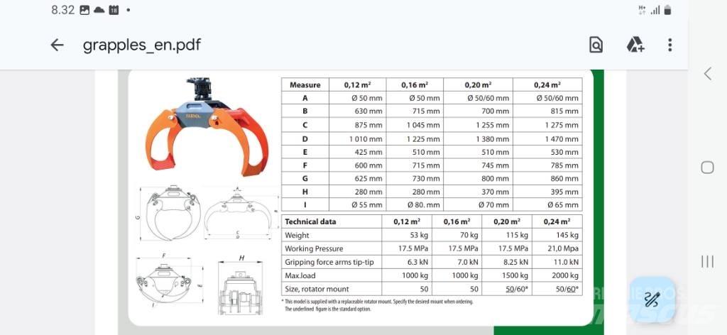 Farma koura 0.24 抓斗