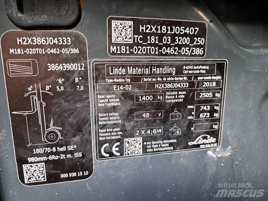Linde E 14 EVO 电动叉车