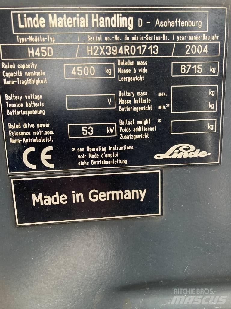 Linde H45D/394-01 柴油叉车