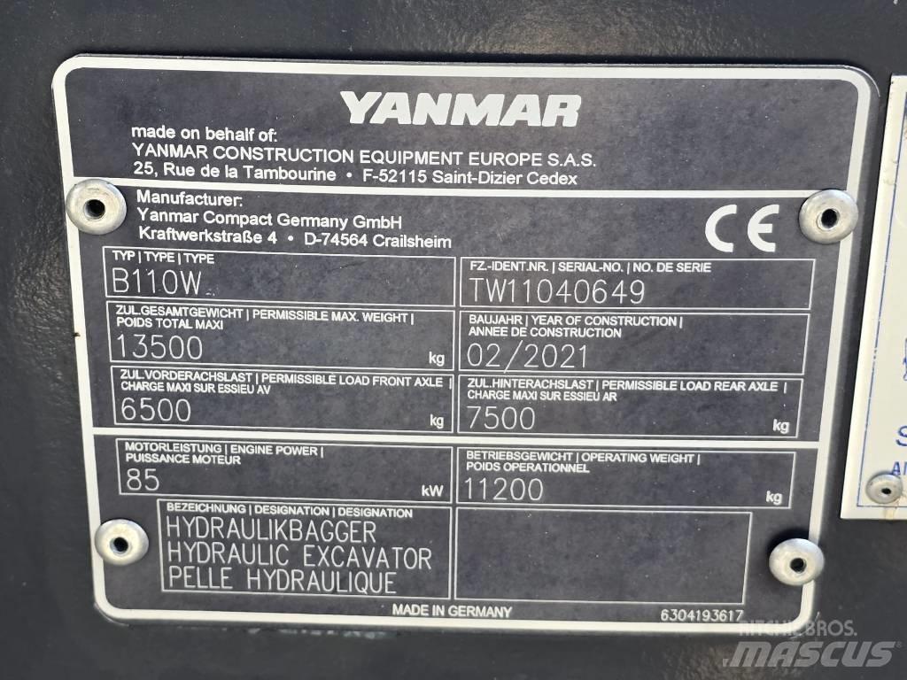Yanmar B 110 W 轮式挖掘机