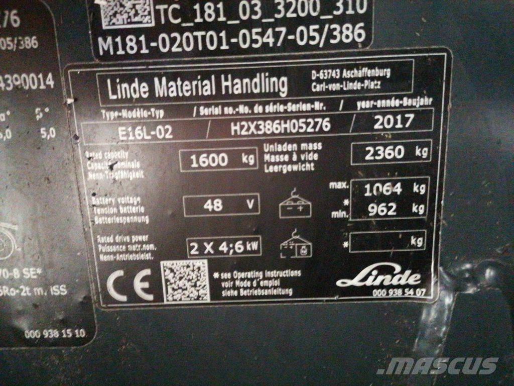 Linde E16L-02 电动叉车