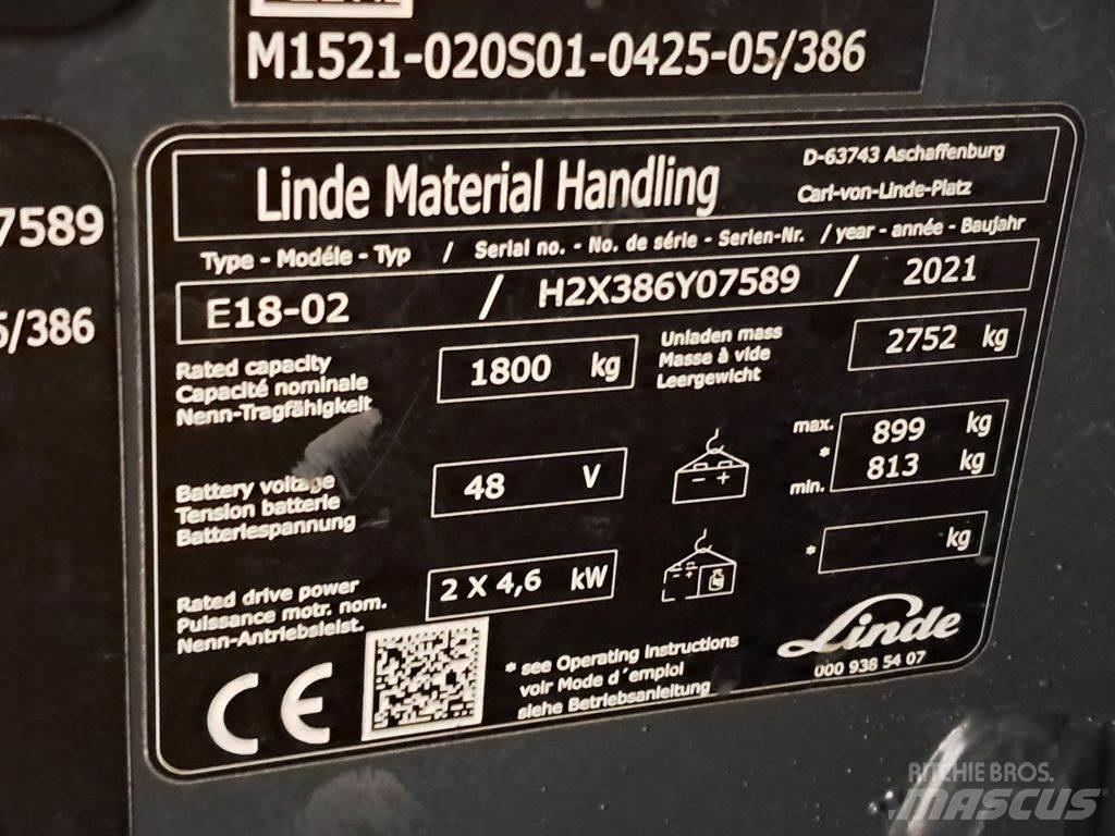 Linde E18-02 电动叉车