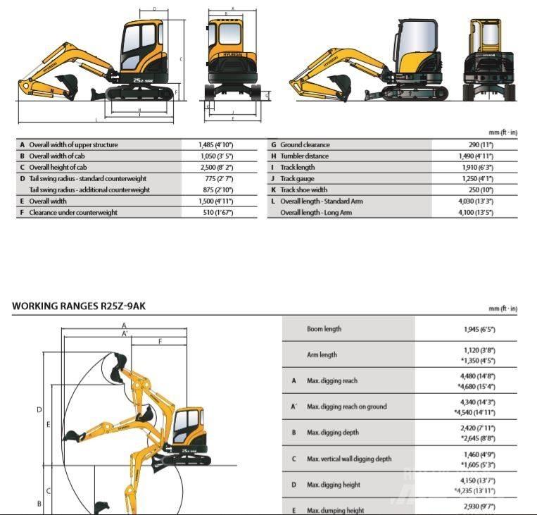 Hyundai R25-9AK 小型挖掘机