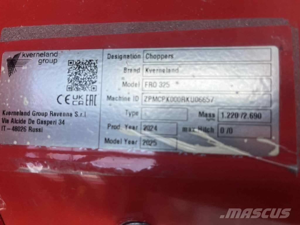 Kverneland FRO 325 牧场割草机和切顶器