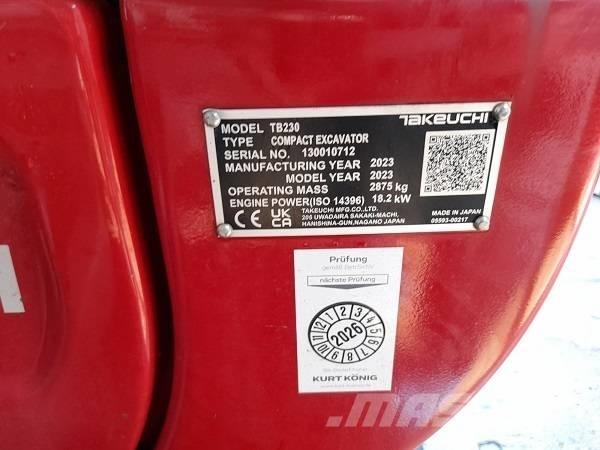 Takeuchi TB 230 小型挖掘机