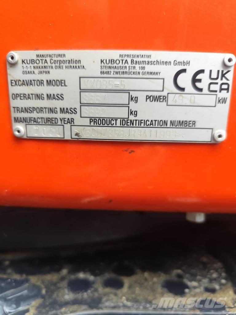 Kubota KX 085-5 中型挖掘机