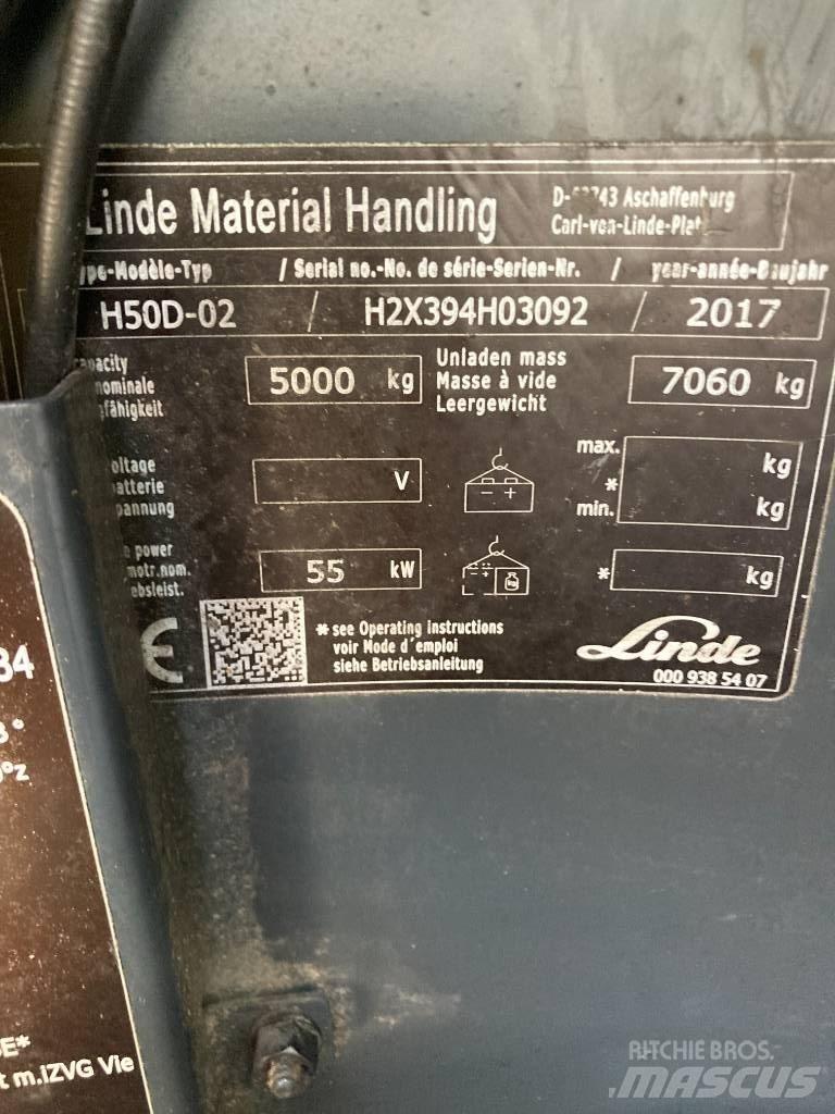 Linde H50D/394 柴油叉车
