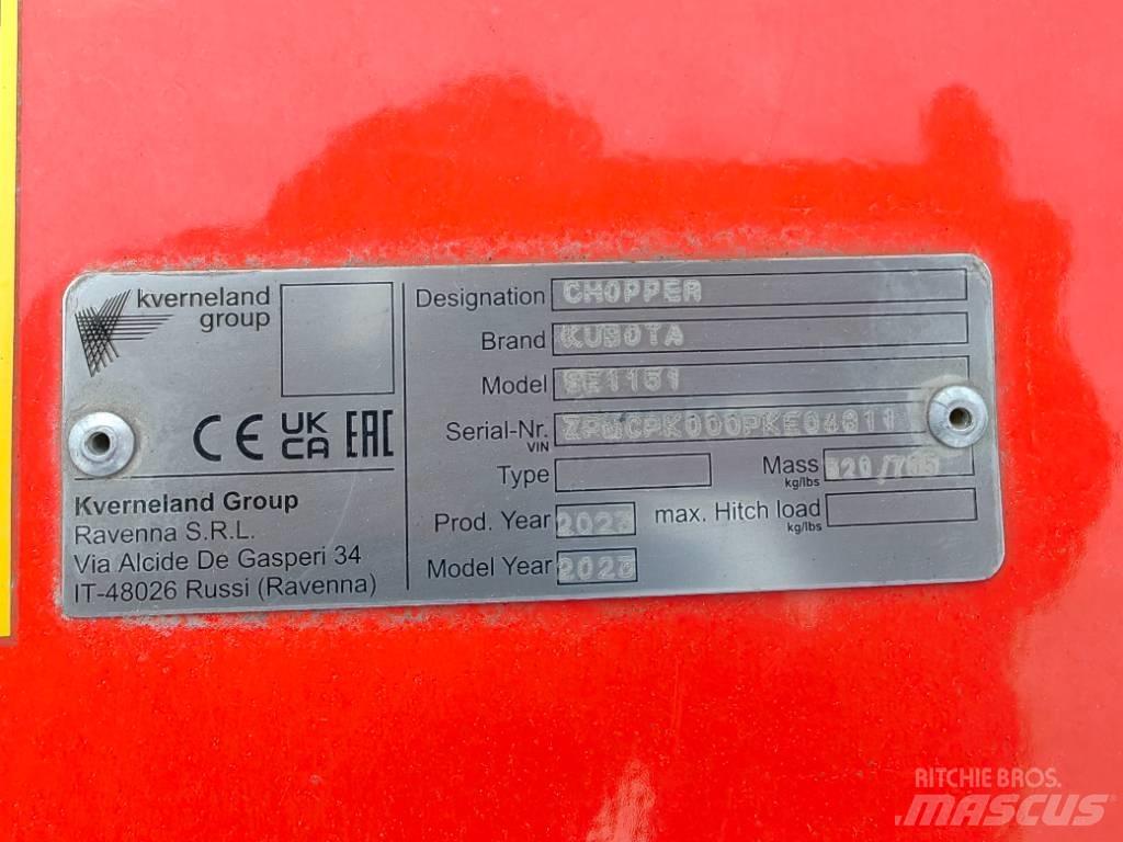 Kubota SE 1151UB 牧场割草机和切顶器