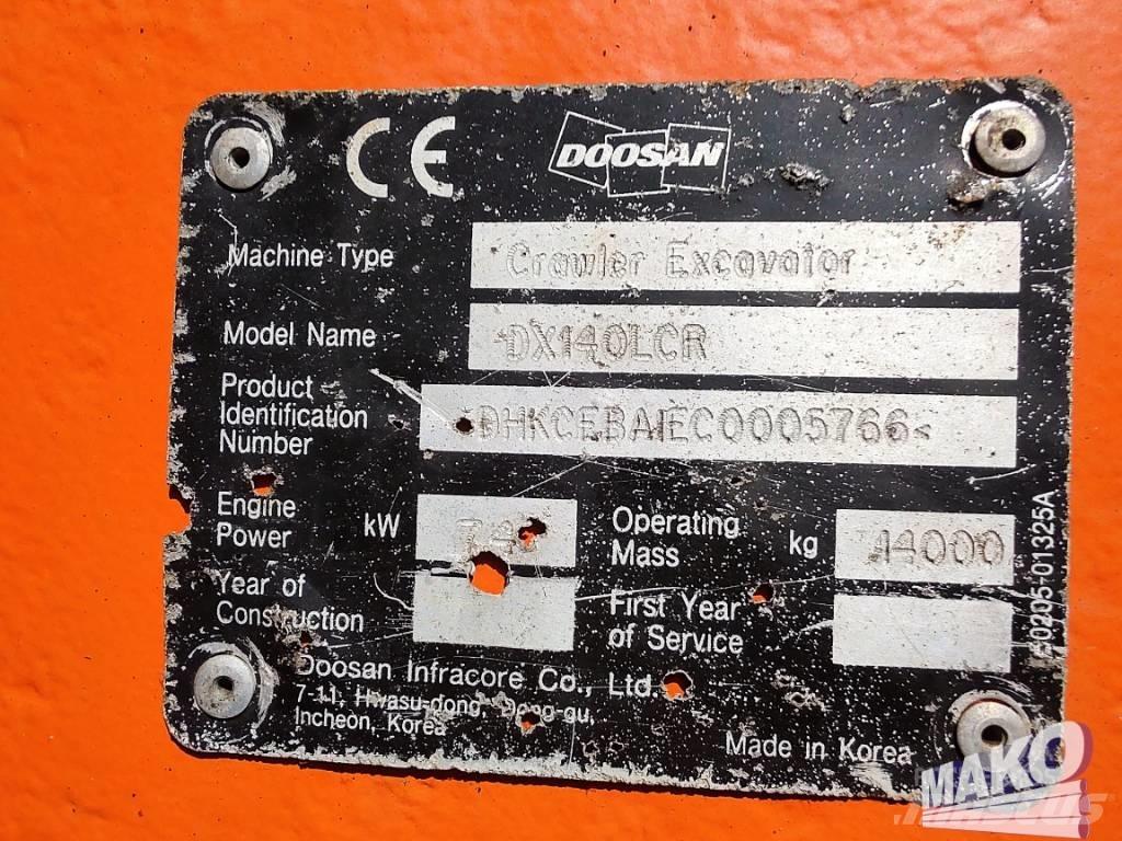 Doosan DX 140 LCR 履带挖掘机
