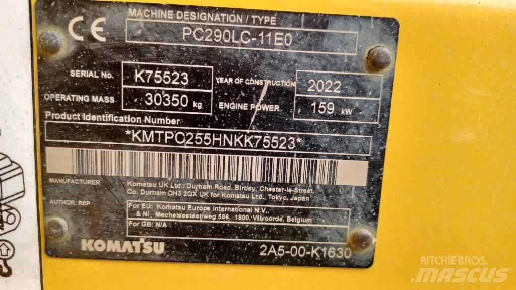 Komatsu PC 290 LC-11 履带挖掘机