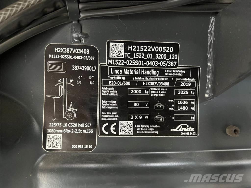 Linde E 20H-01/600 电动叉车