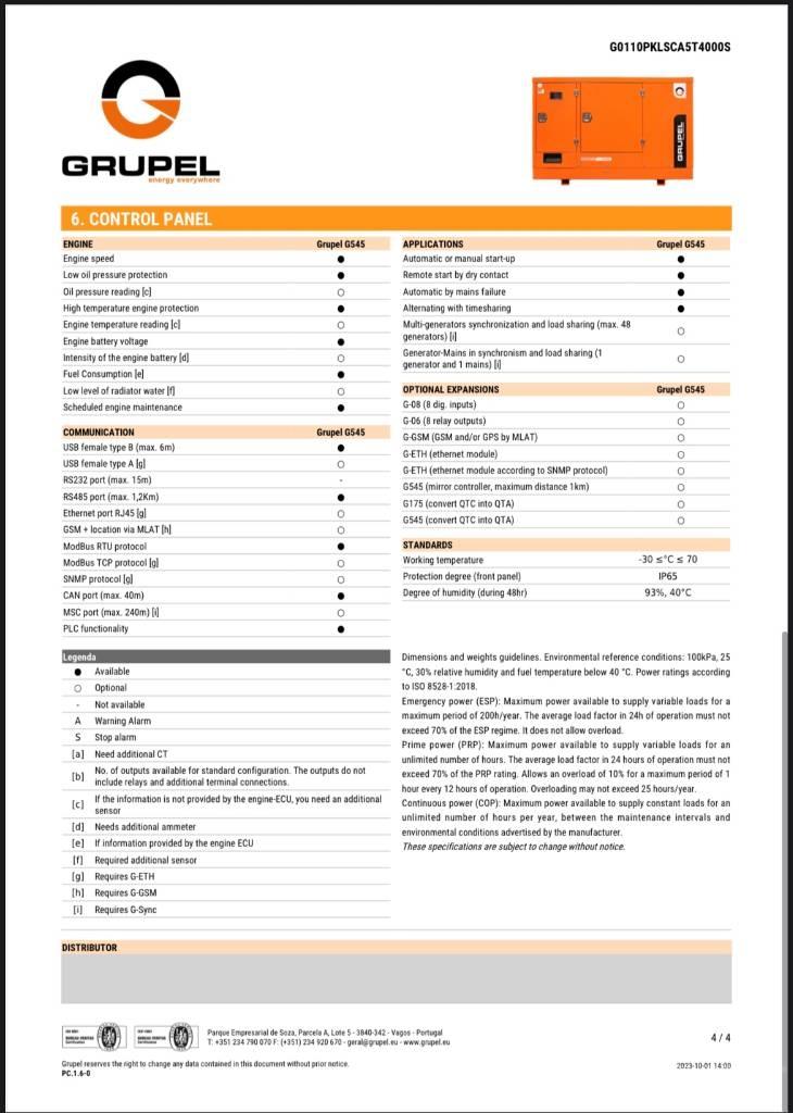  Grupel G545 柴油发电机