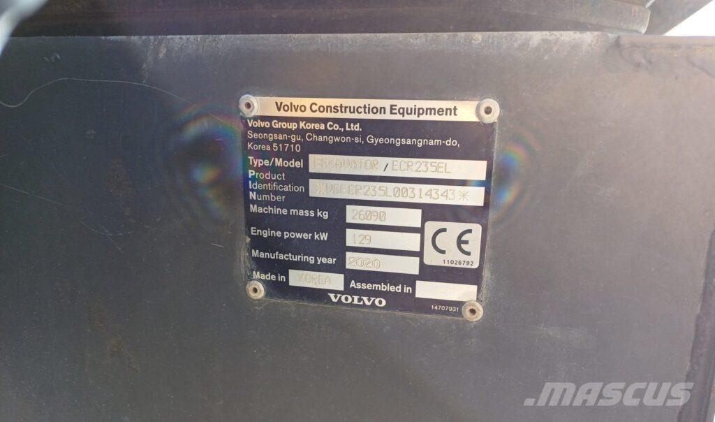 Volvo ECR235EL 履带挖掘机
