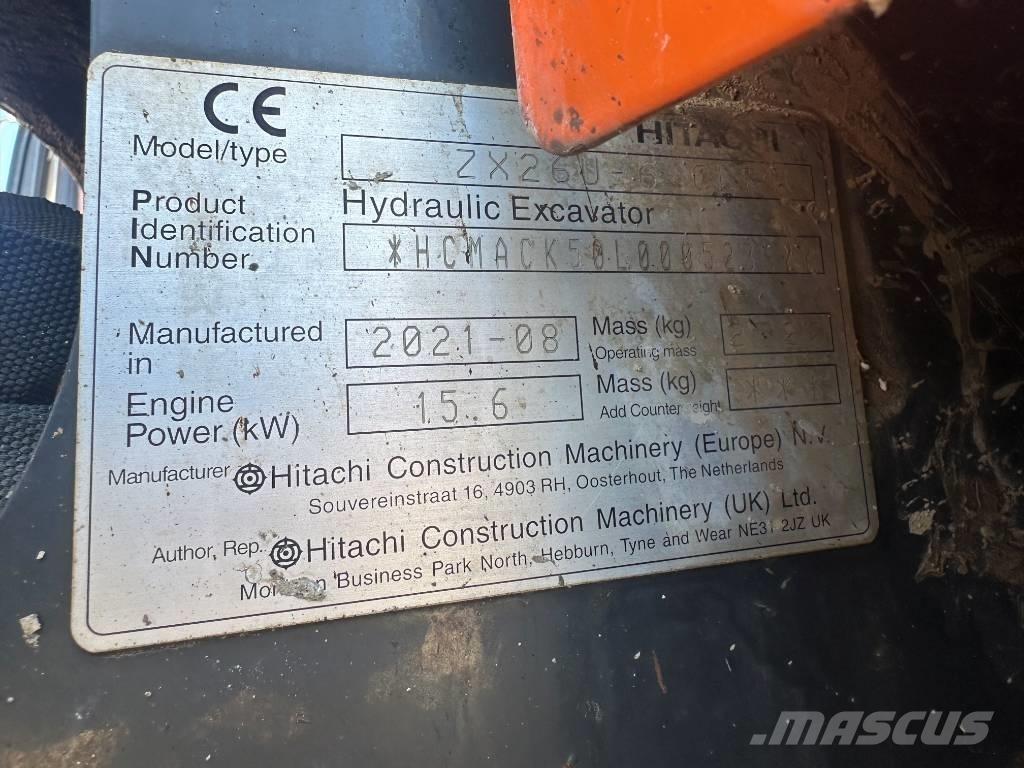 Hitachi ZX 26 U-6 小型挖掘机