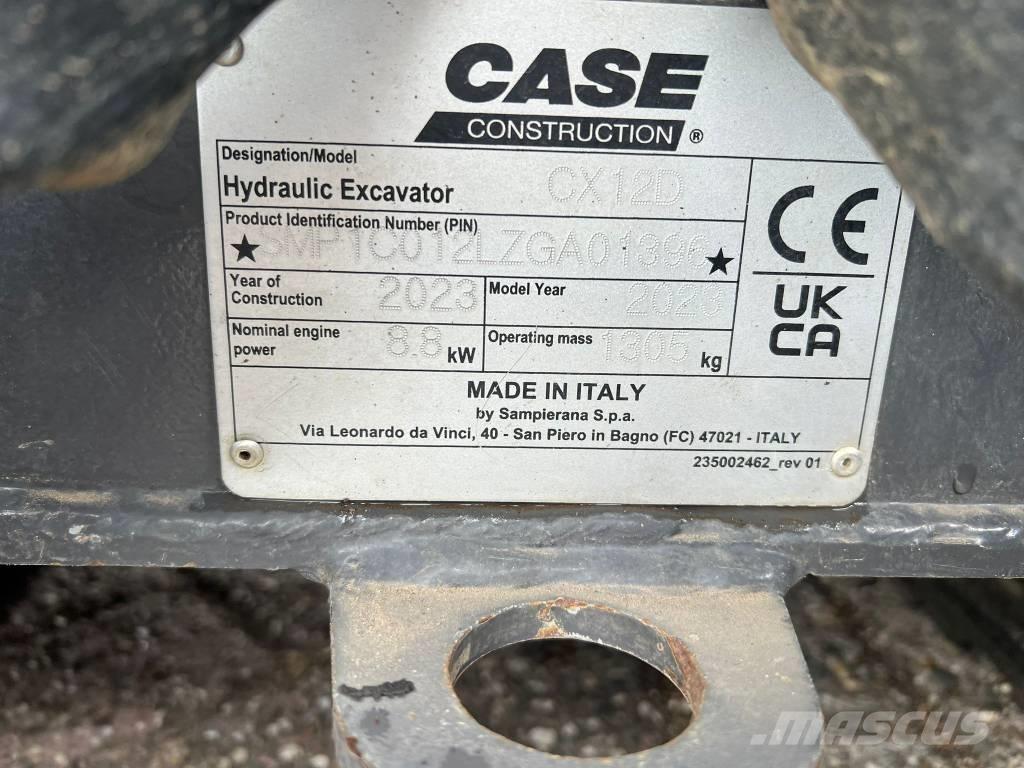 CASE CX 12 D 小型挖掘机