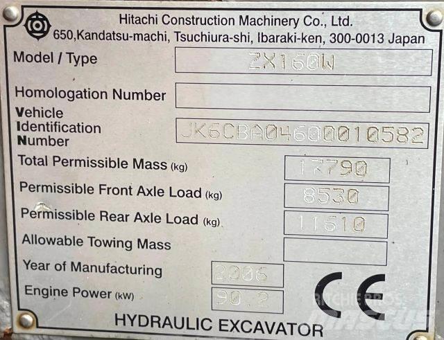 Hitachi ZX 160W 轮式挖掘机