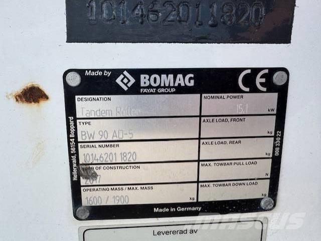 Bomag BW90 AD-5, Vält 双轮压路机