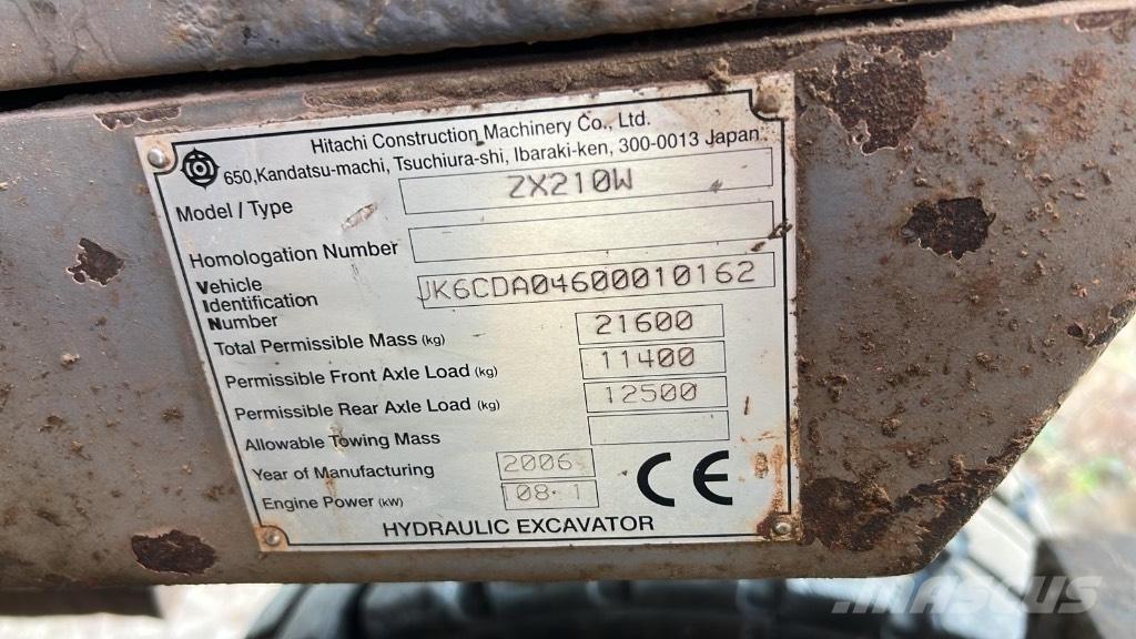 Hitachi ZX 210 W 轮式挖掘机