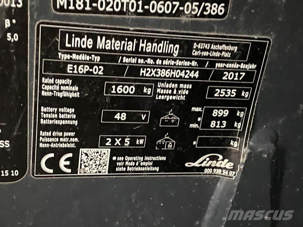 Linde E16P-02 电动叉车