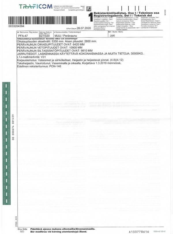 Jyki V 31 自卸拖车