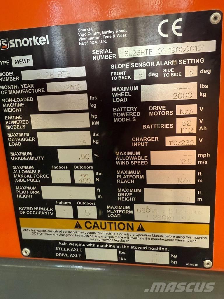 Snorkel SL 26 RTE 剪叉式升降机