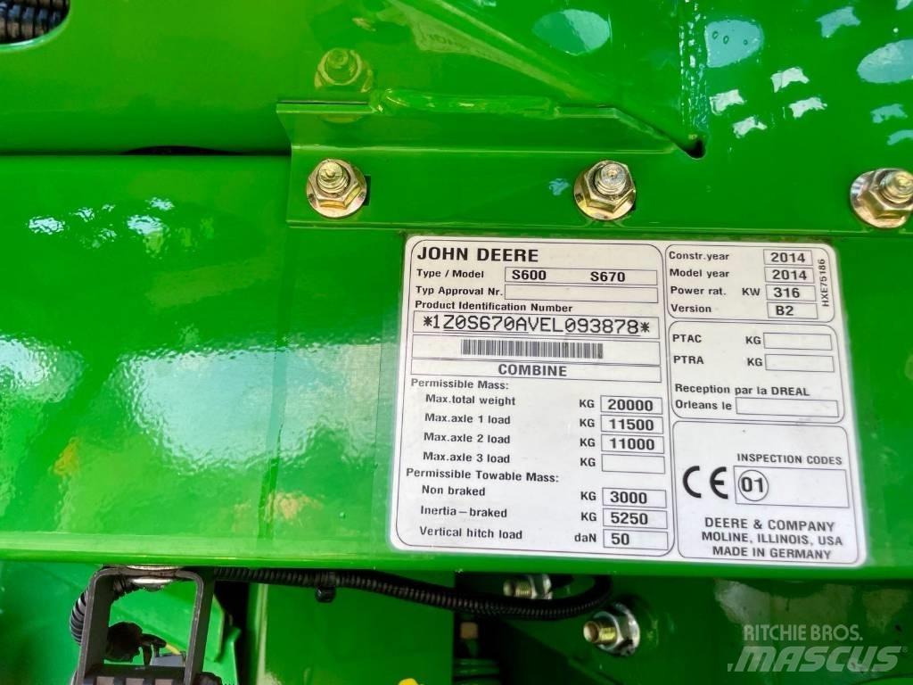 John Deere S 670 i 联合收割机