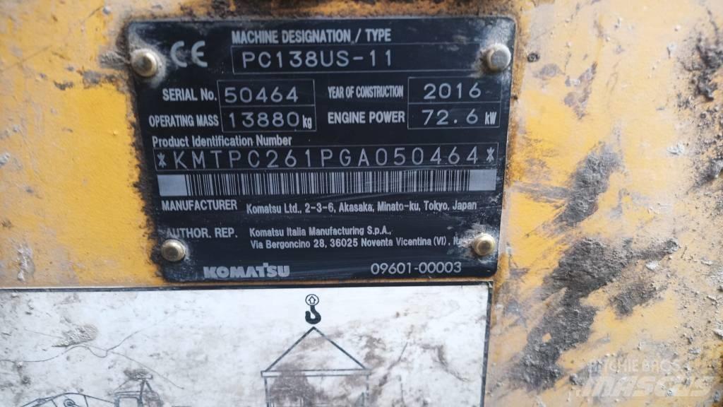 Komatsu PC 138 US 履带挖掘机