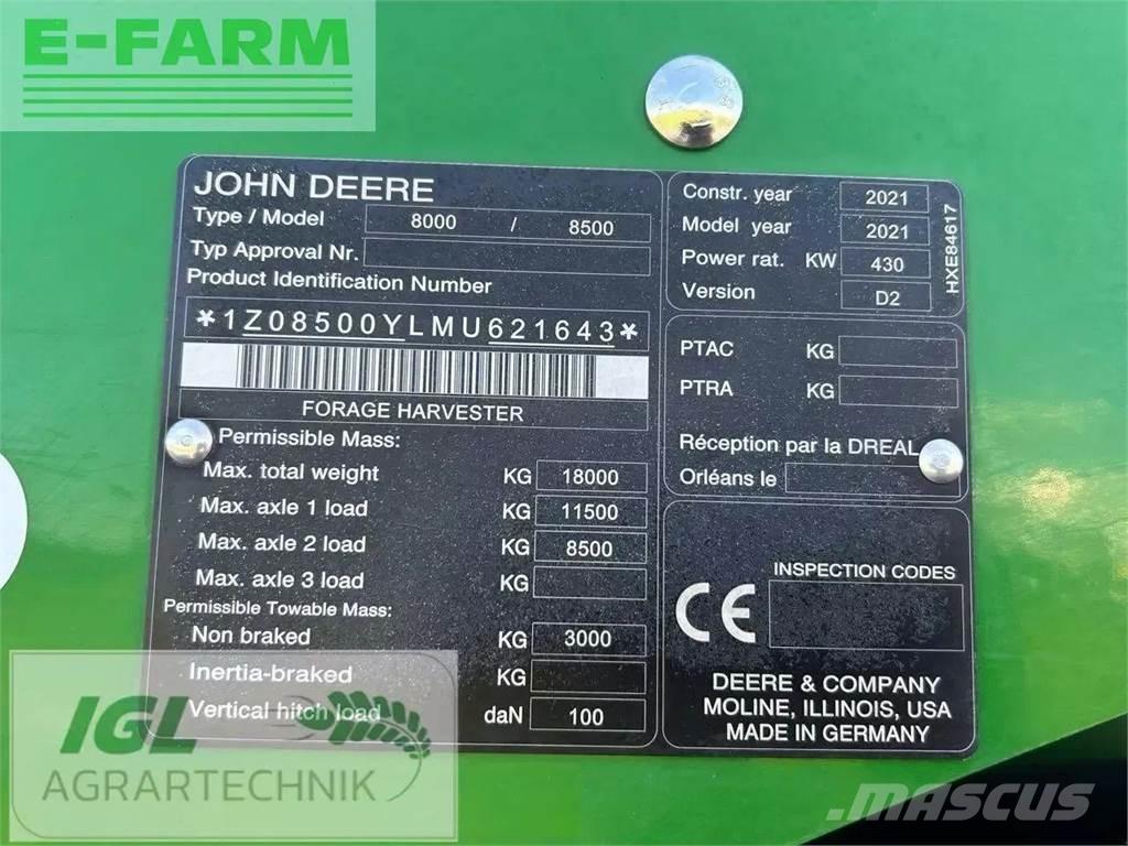 John Deere 8500i 自走式青贮饲料收割机