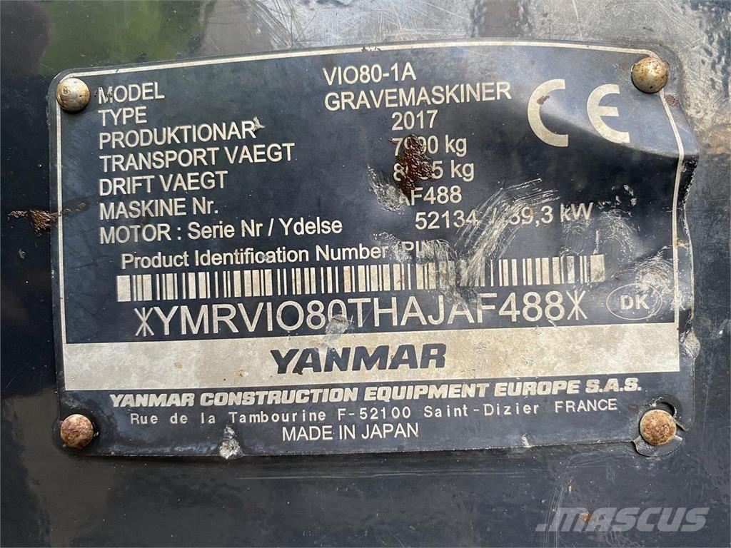 Yanmar VIO80-1A 轮式挖掘机