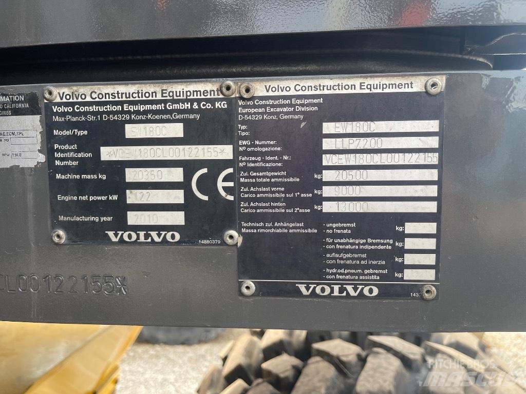 Volvo EW 180 C 轮式挖掘机