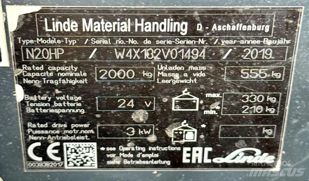 Linde N20HP/132 低架装载机