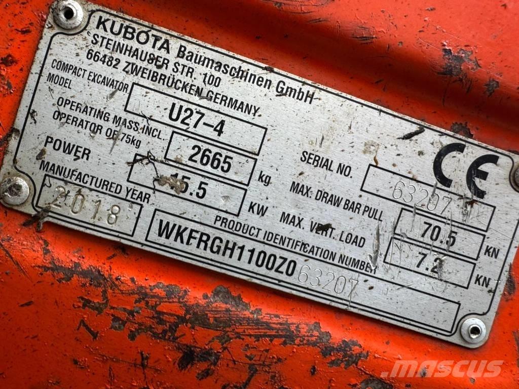 Kubota U 27-4 小型挖掘机