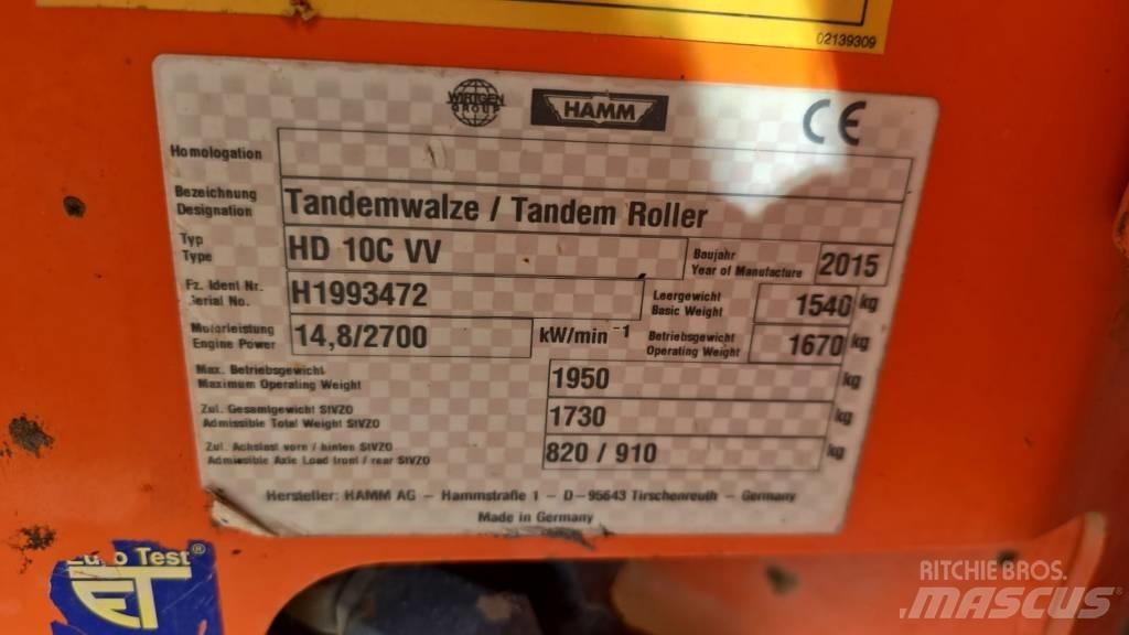 Hamm HD 10 C VV 双轮压路机