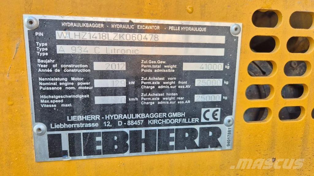 Liebherr A 934 C 工业挖掘机