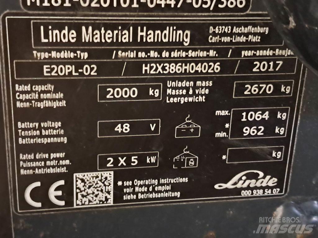 Linde E20PL-02 电动叉车
