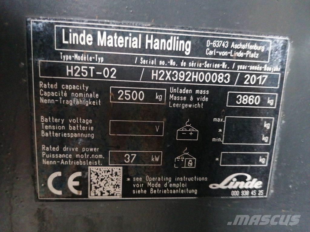 Linde H25T-01 天然气叉车