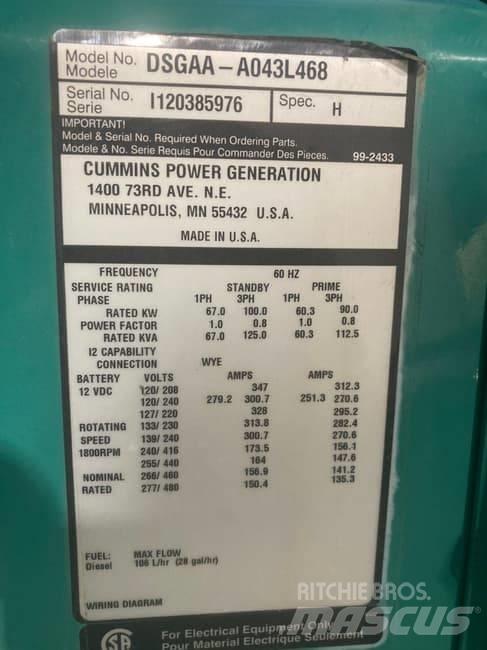 Cummins 105kW 柴油发电机