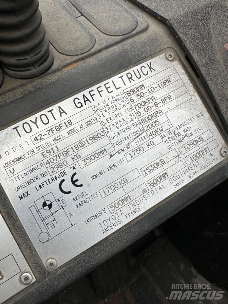 Toyota FG18 天然气叉车