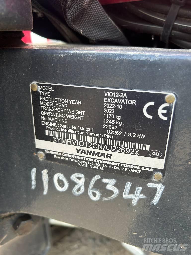 Yanmar VIO12-2A 小型挖掘机